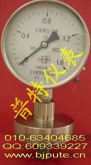 供应不锈钢隔膜压力表YTP北京隔膜压力表